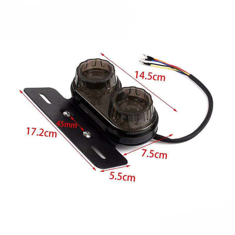 Smoke Dirt Bike LED Dual Tail Light Turn Signal Brake License Plate Lights ATV
