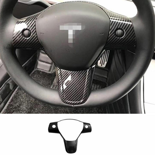 for Tesla Model 3 2017-2022 Carbon Fiber Inner Steering Wheel Frame Cover Trim