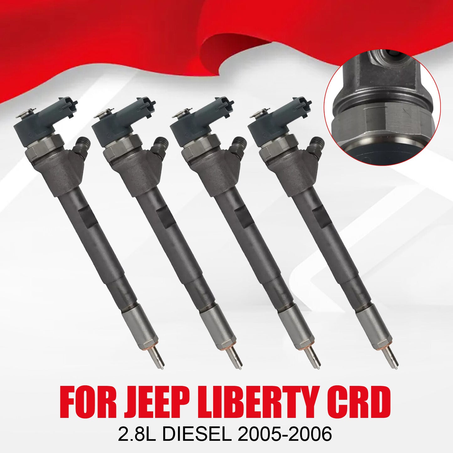 4X New Diesel Fuel Injector 0445110217 for Jeep Liberty CRD 2.8L Diesel 2005-062d