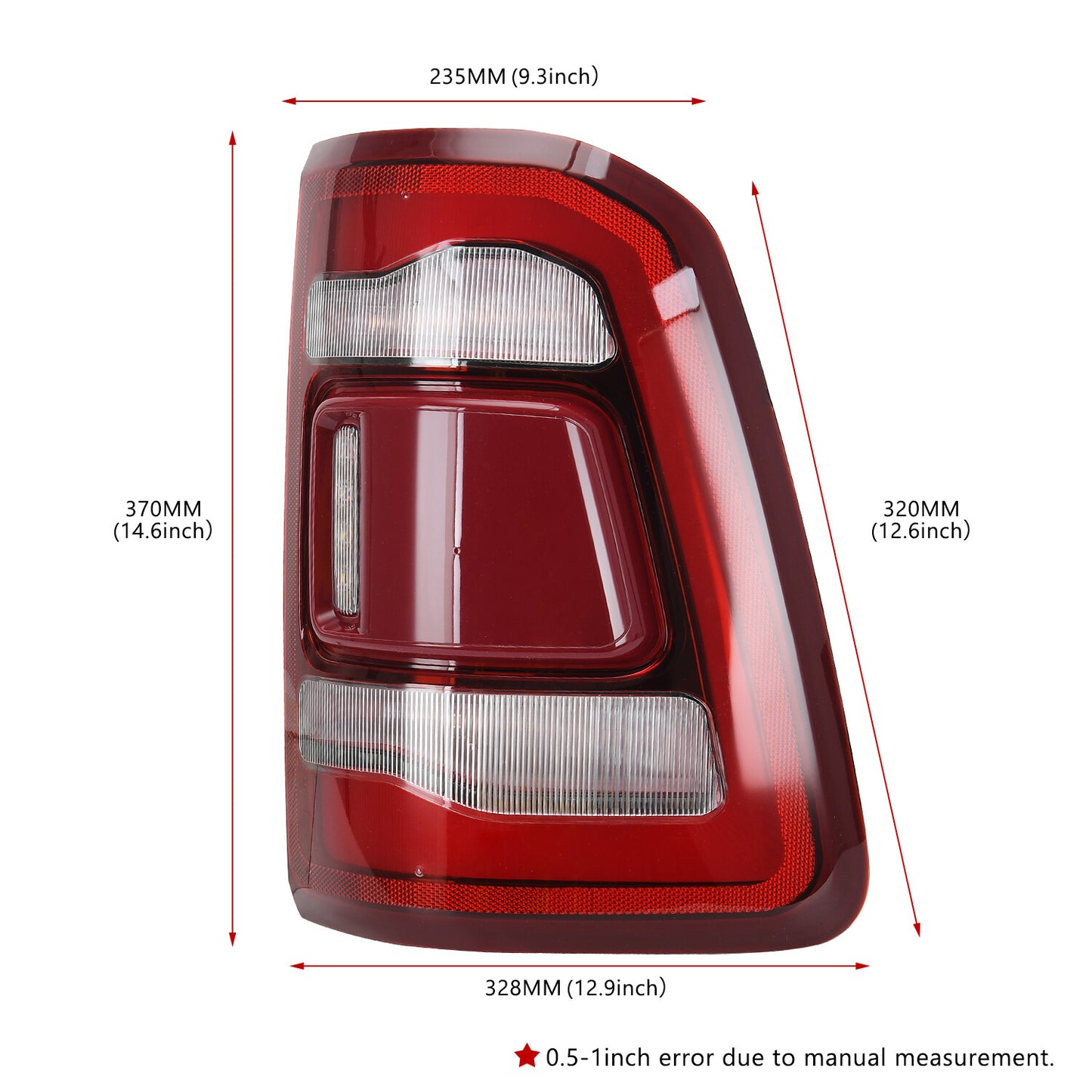 68262530AG Right LED Tail Light Lamp For 2019-2023 for DODGE for RAM 1500 w/ Blind Spot