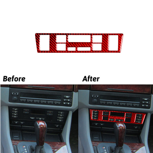 Red Carbon Fiber AC Control Button Trim for BMW 5 Series M5 1998-2003