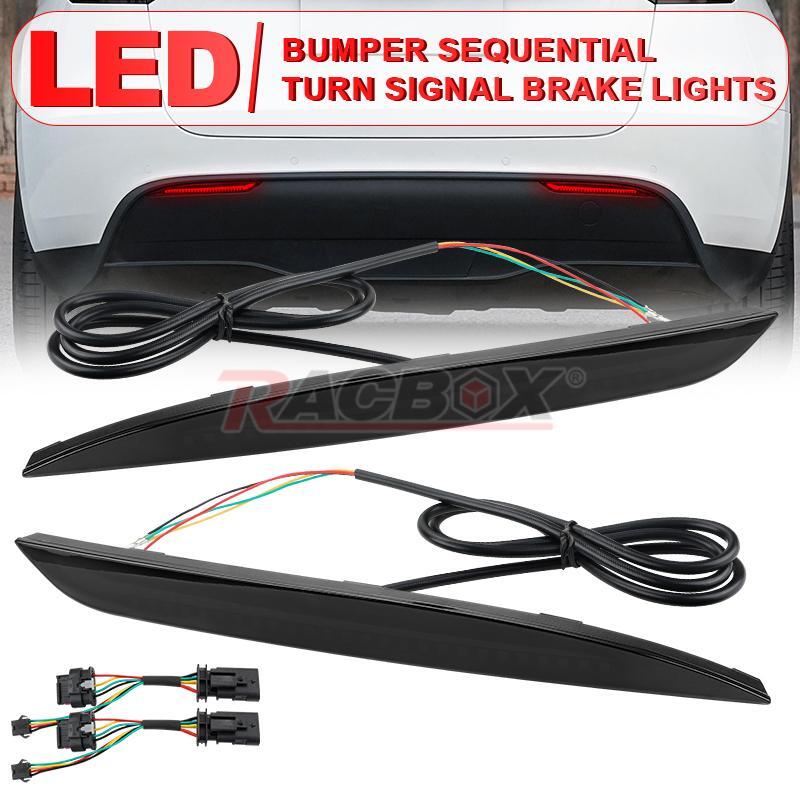 Smoked LED Bumper Reflector Lights Tail/Brake/Signal for Tesla for Model Y 2020-2023