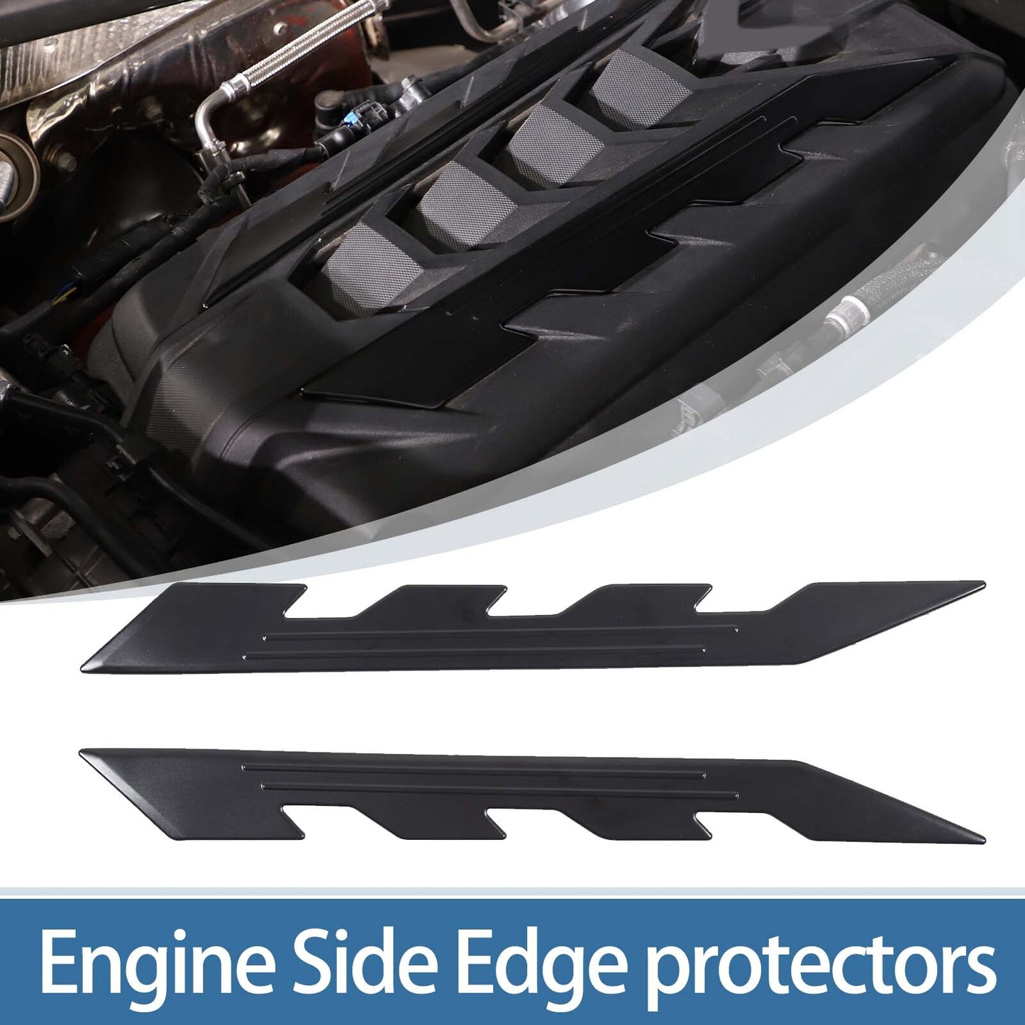 Black engine mount engine side protective panel cover for Corvette C8 2020-24