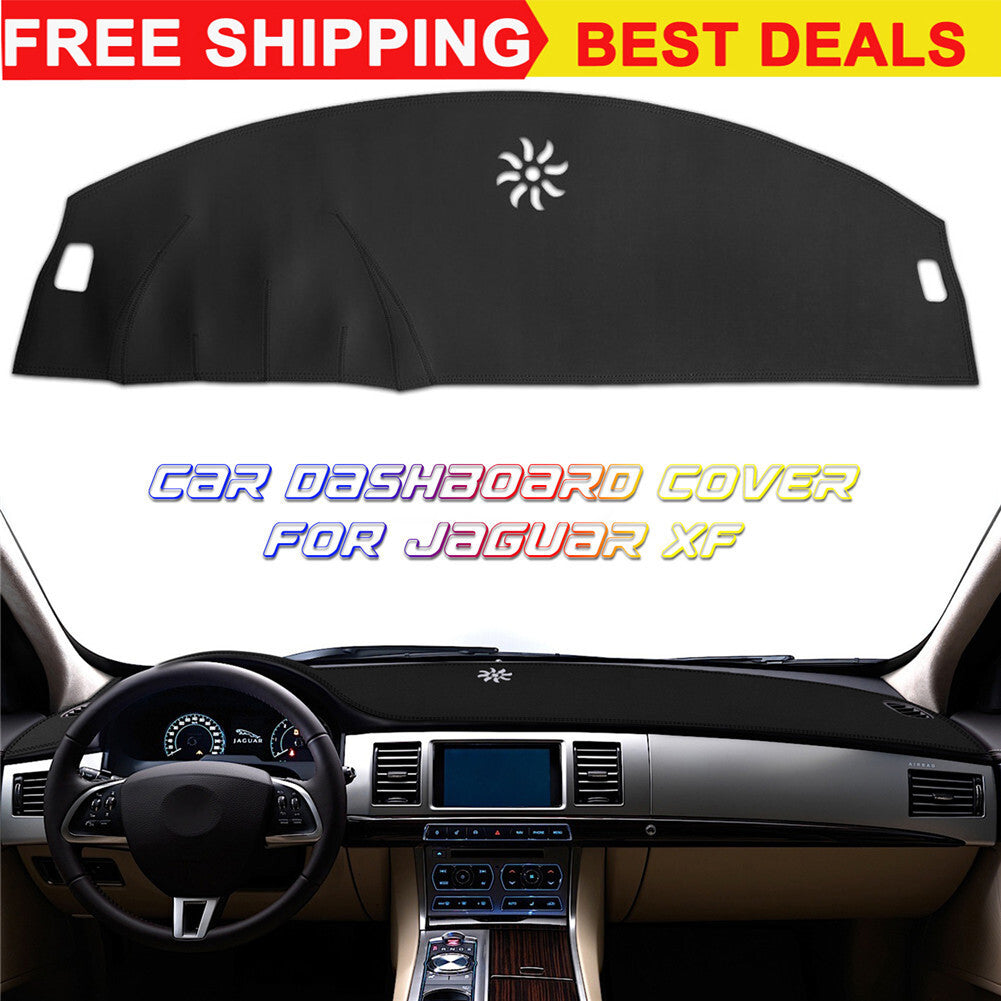 Leather Dashboard Cover Dashmat Pad Non-Slip Dash Mat for Jaguar XF 2008-2015