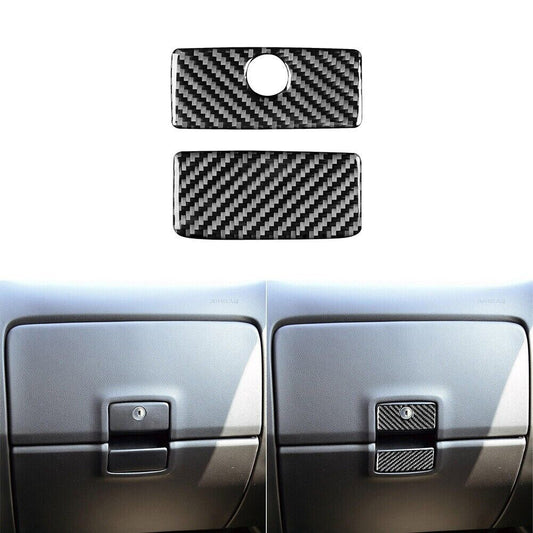 2Pcs Carbon Fiber Glove Box Cover Trim For Silverado for GMC for SIERRA 2014-2018