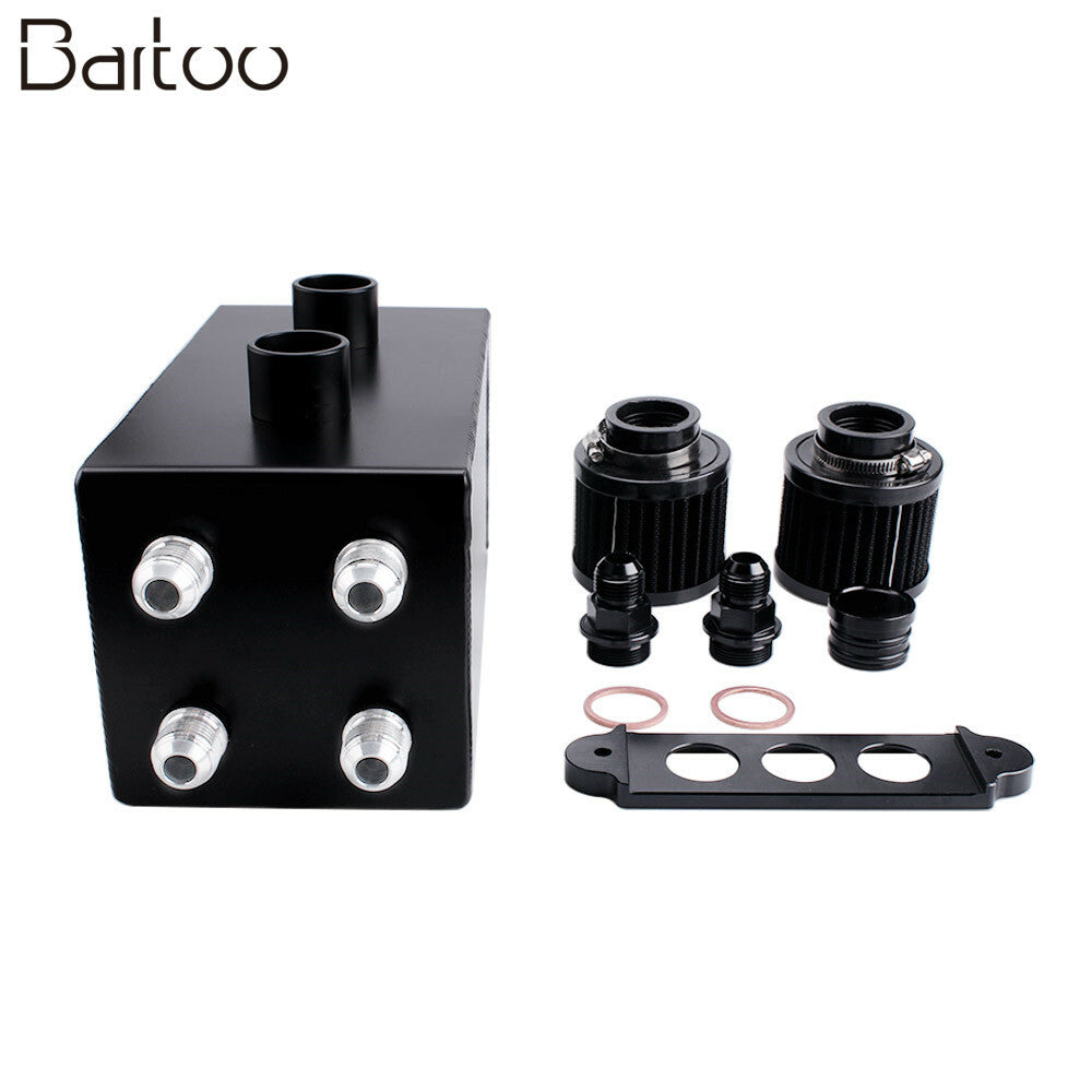 Pro Series Oil Catch Can For Integra 4 Port Black 10AN