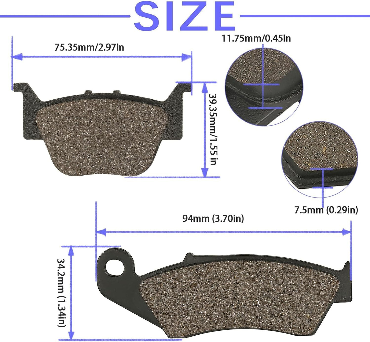 Brake Pad for Honda Sportrax TRX450R 2004-09/TRX450ER 2006-09/TRX450ER 2012-2014