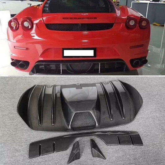 Carbon fiber rear diffuser bumper lip replacement part for Ferrari F430 (2004-09-)