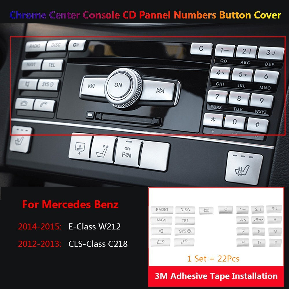 for Mercedes-Benz CLS C218 E W212 Car Console CD Numbers Radio Switch Cover Trim