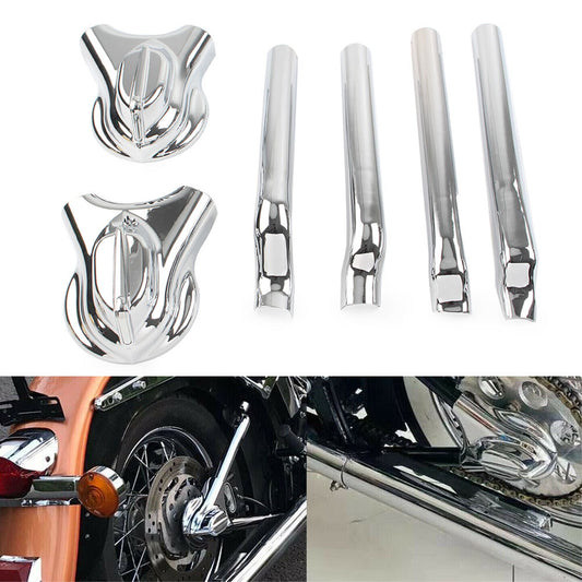 Rear for Phantom Swingarm Axle Cover Kit Fit for Harley Softail FXST FXSTC FLSTC Chrome
