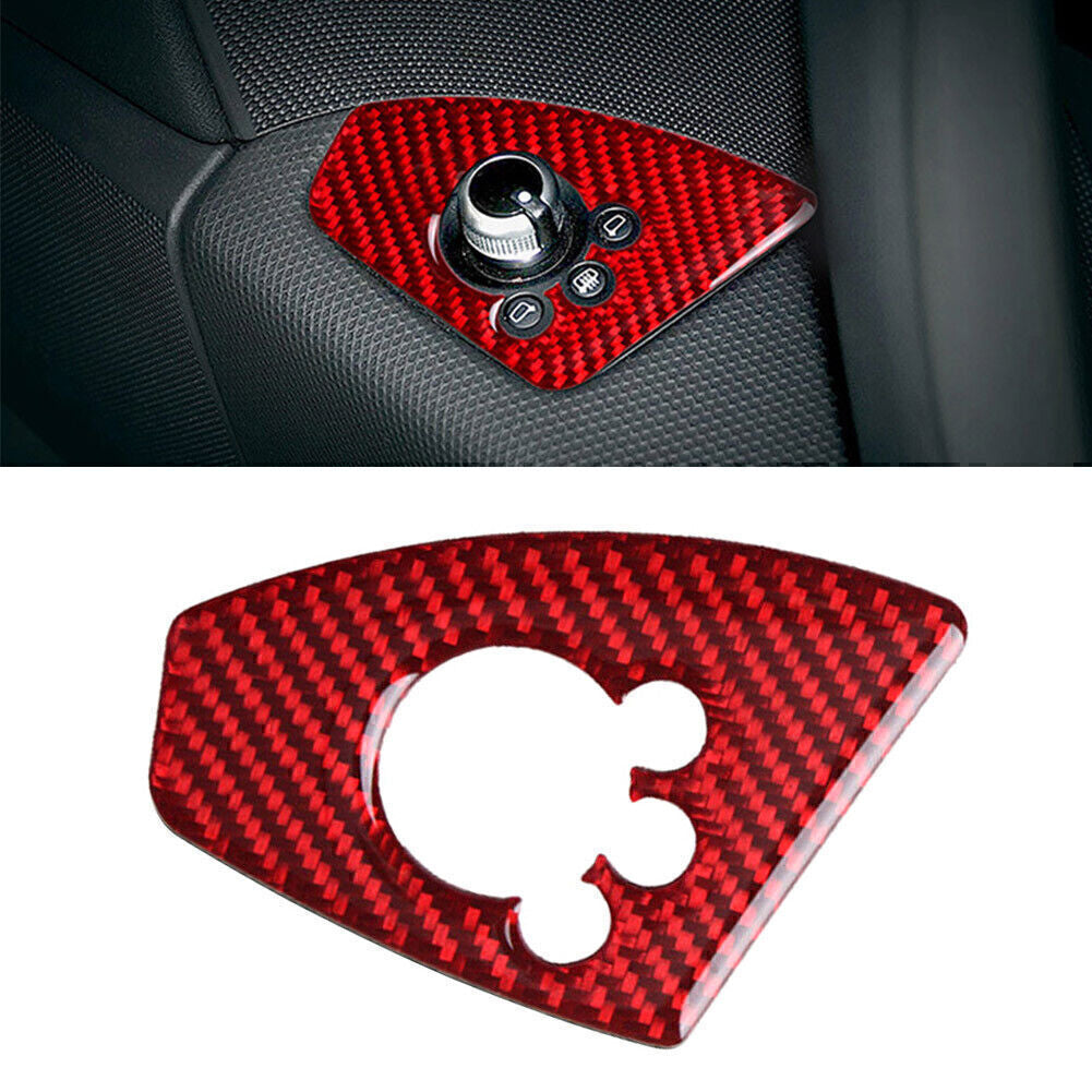 for Audi TT TTRS 2008-14 Carbon Fiber Car Interior Door Lock Button Cover Trim