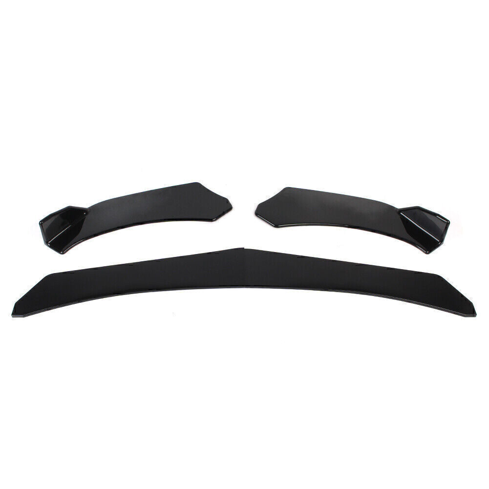 4PCS Front Bumper Lip Chin Spoiler Splitter Body Kit Universal Glossy Black