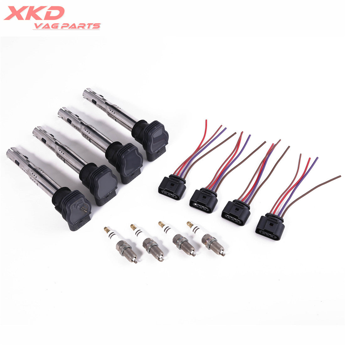 4X 1.8T 2.0T Ignition Coil Spark plug Kit Fit for VW CC for Golf for Passat for AUDI for A4 for A6