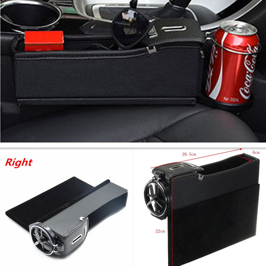 Car Right for Seat Storage Box Cup Holder Storage Catcher Gap Filler Coin Collector