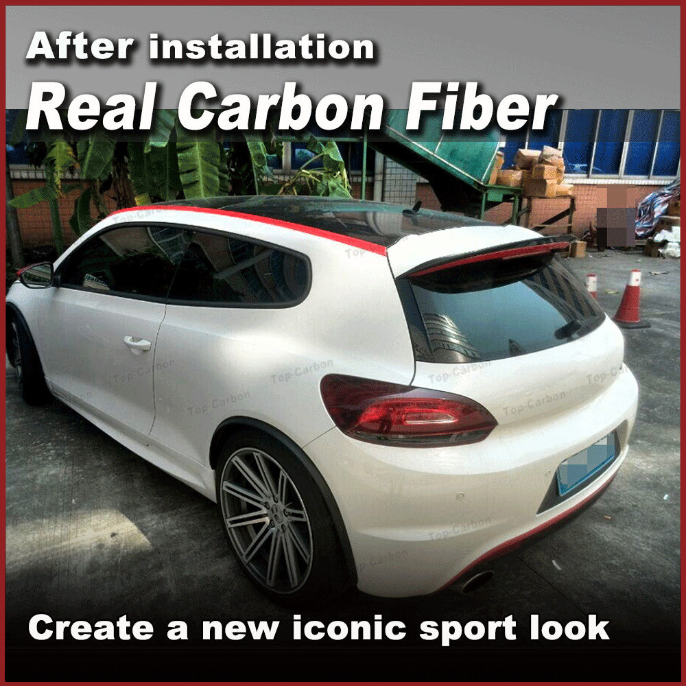 REAL CARBON Rear Roof Top Wing Spoiler Lip for VW Scirocco R 09-14 GTS 2013-14