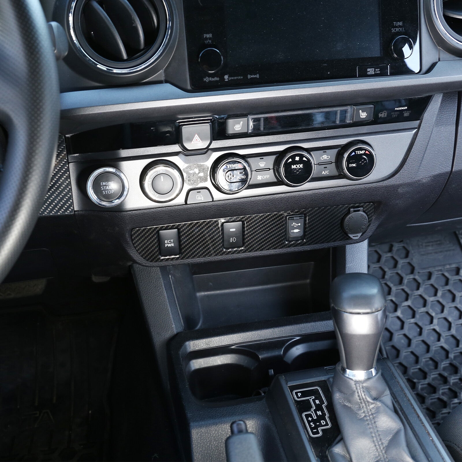 Red interior center console gear shift trim for Mercedes-Benz C-Class W204 (2007-2013)