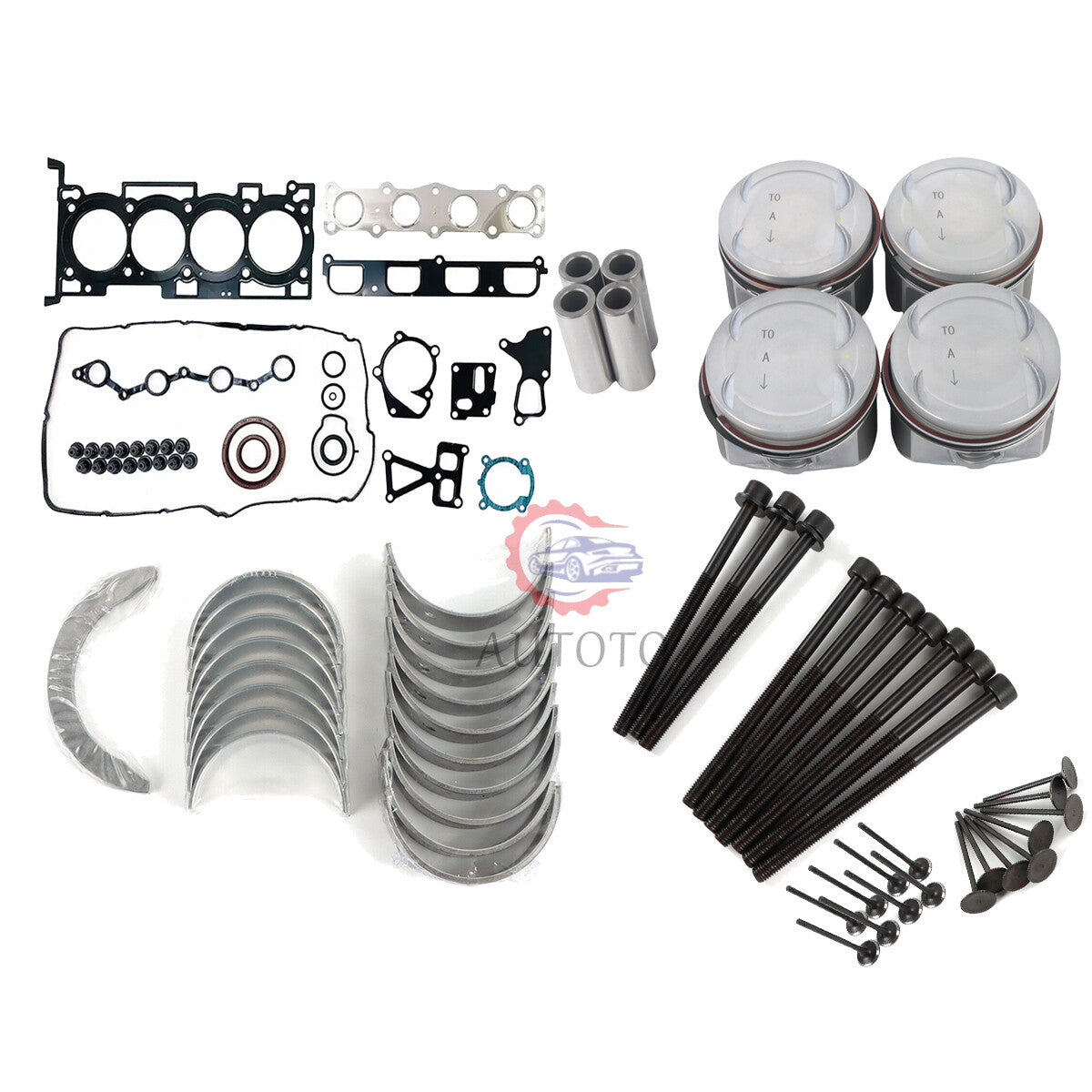G4KF 2.0T Engine Rebuild Gasket Kit - Pistons Rings Set Valve Kit for Hyundai