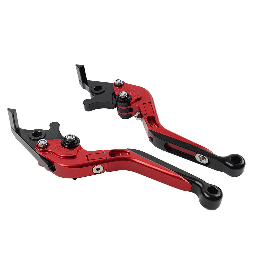 CNC Folding Extendable Brake Clutch Levers for Suzuki DL1000/V-STROM GSX1400 red