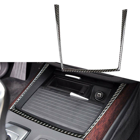 Water Cup Holder Sticker Frame Trim Carbon Fiber for BMW X5 X6 E70 E71 2009-2013