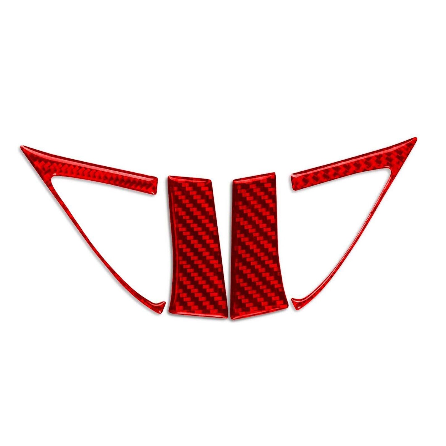 for Chevrolet Camaro 10-15 Front Door Speaker Horn Frame Red Carbon Fiber Trim