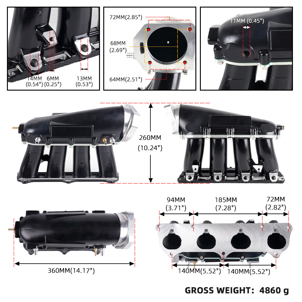 Ultra Street Intake Manifold for Honda for Acura RSX K-Series K20A K20A2 K20Z1 K24A1
