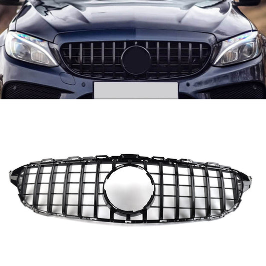 GTR Style Front Bumper Hood Radiator Grille for Benz C Class W205 2015-18 16 17