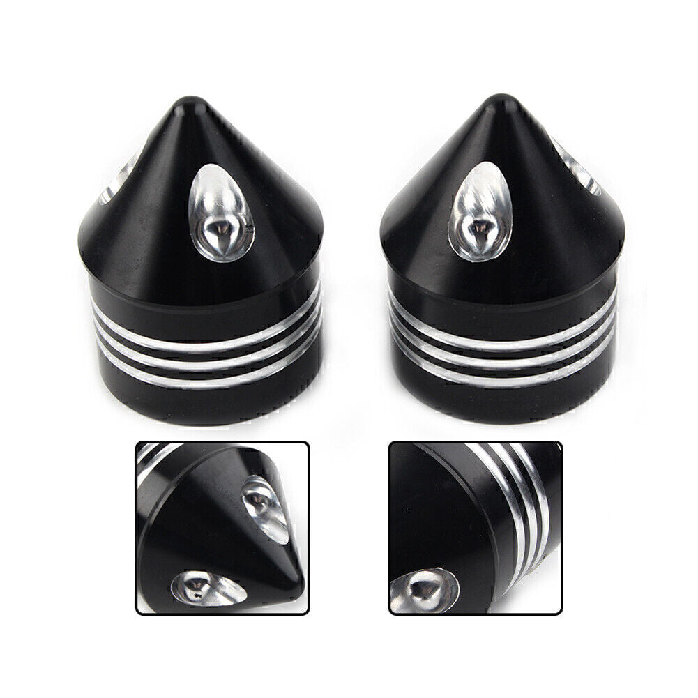 Black Thick Cut Front Axle Cap Nut Cover for Harley Electra Glide Sportster FLHX