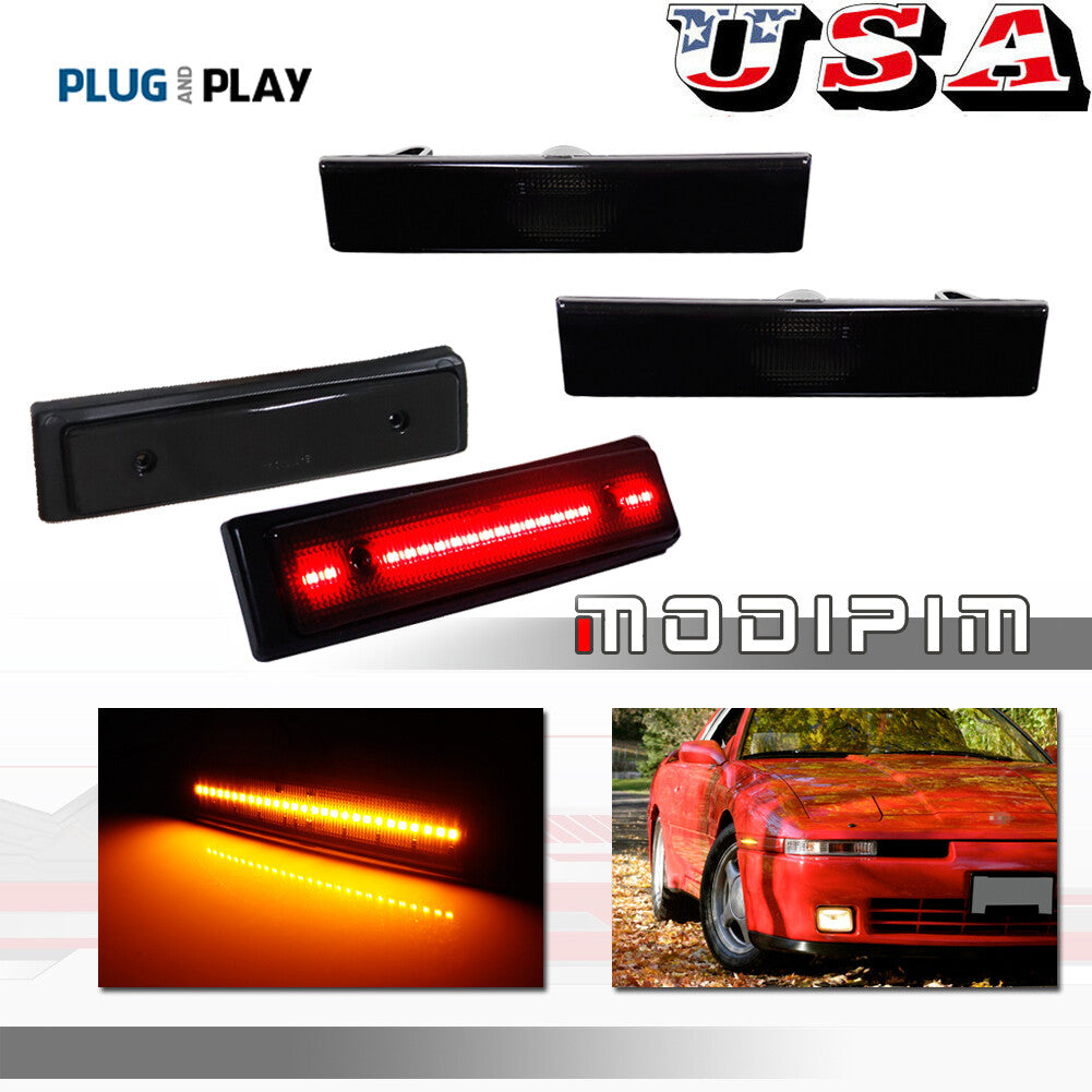 4-piece front + rear bumper LED side marker lights applicable to 1986-1989 for Toyota Celica
