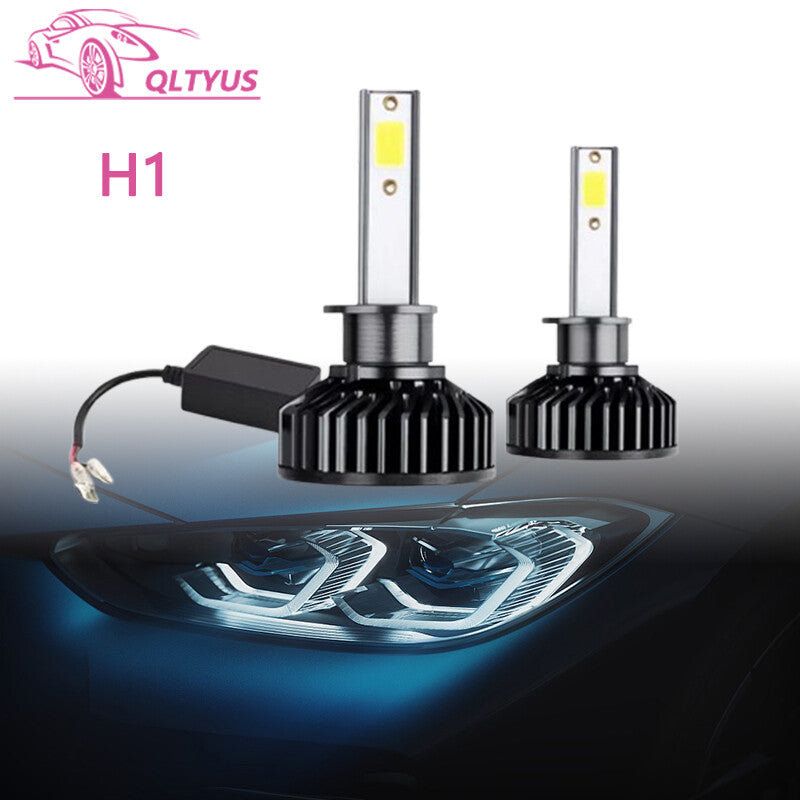 2PCS H1 LED 24000LM High Headlight Low Beam Kit 200W Bulb 6000K White Light