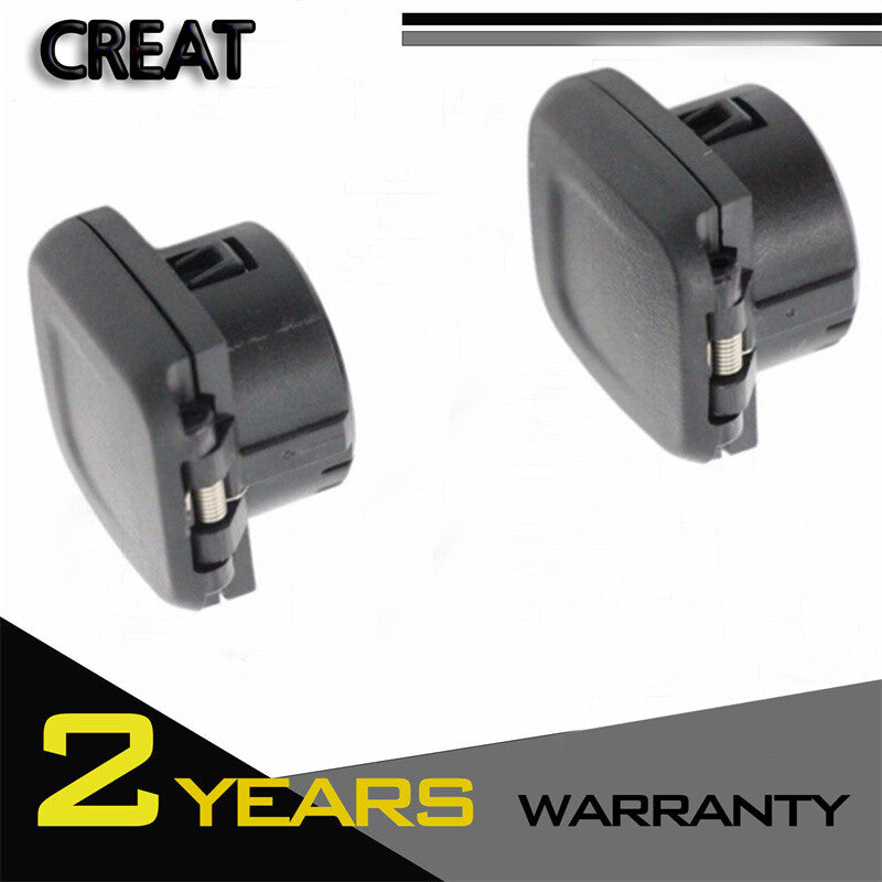 A pair of black center console power outlet covers for 2014, 2015, and 2016 for Chevrolet Silverado.