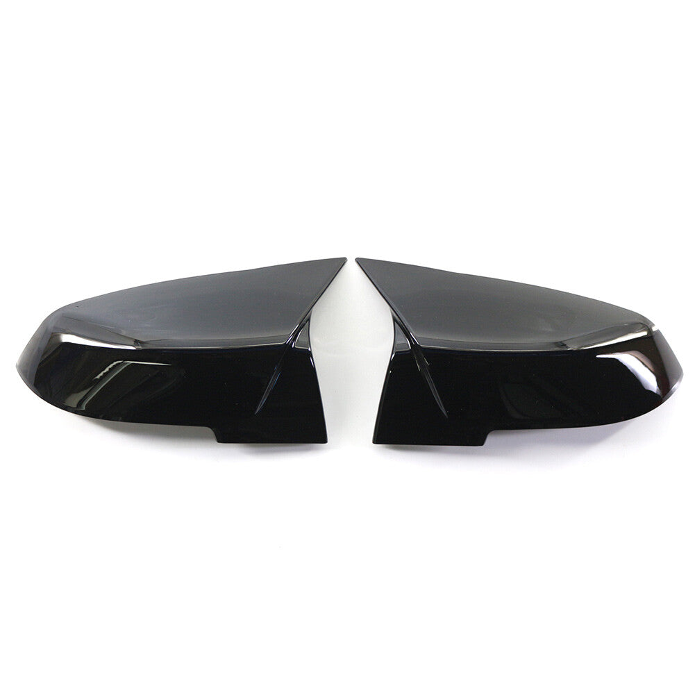 Pair Rearview Mirror Cover Caps for BMW 1 2 3 4 Series X1 M2 I3 I3S Gloss Black