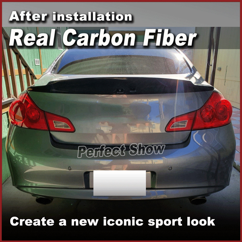 Fit for Infiniti Sedan G25 G37 2009-2013 REAL Carbon Rear Trunk Spoiler Wing Lip