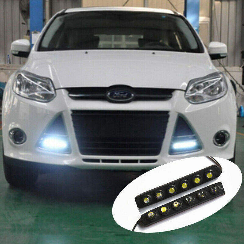Universal Car waterproof 6 LED Daytime Running Light DRL Fog Driving Lamp 2 Pcs