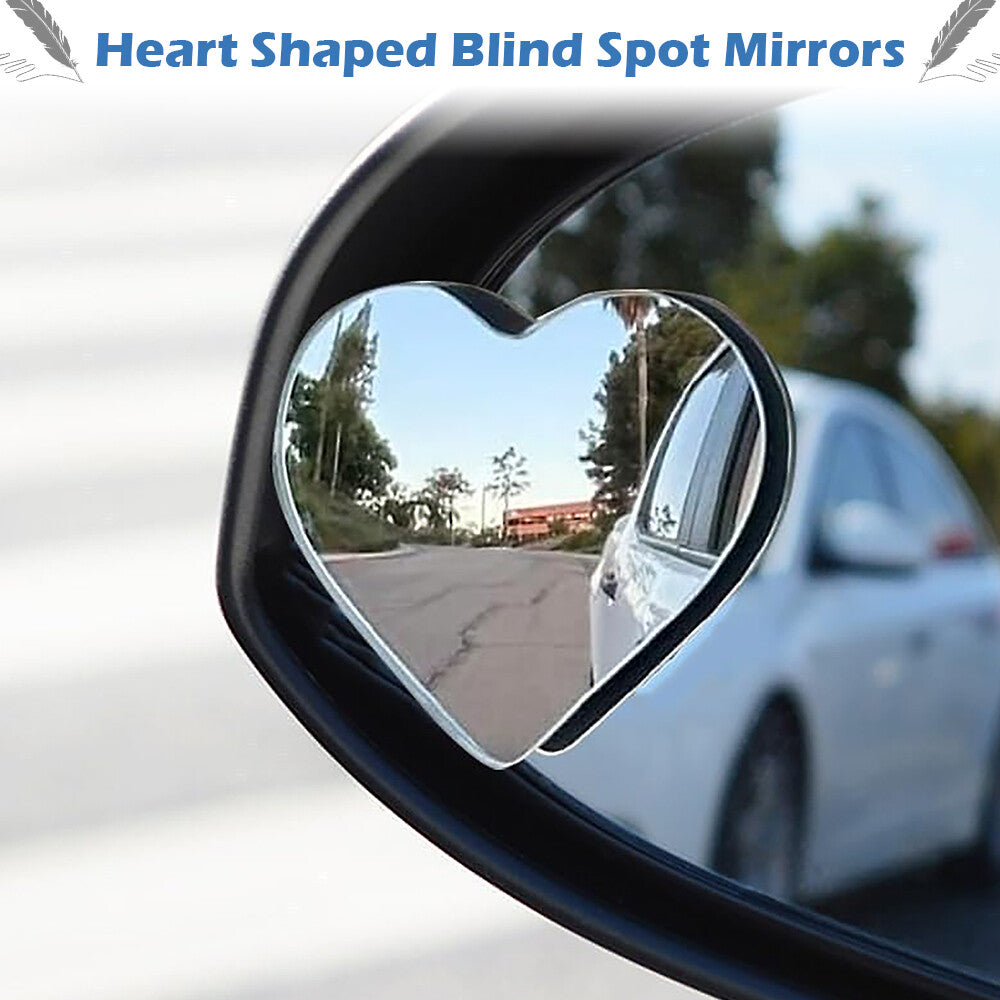 2¡ÁUniversal Car Rear View Blind Spot Mirror 2.36'' Love Heart Shape Rear Mirrors