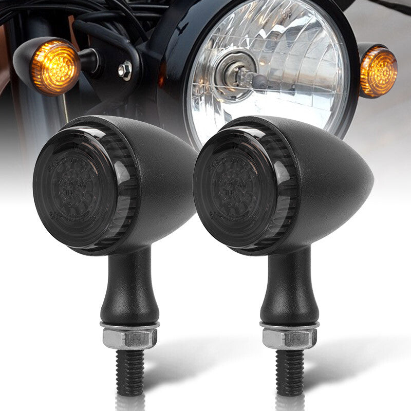 Bullet LED Motorcycle Turn Signals Indicator Amber Blinker Light Universal Lamp