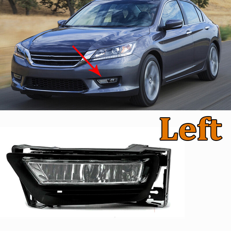 Left Front Bumper Fog Lights Lamps Assembly For 2013-2015 for Honda Accord Sedan 4Dr