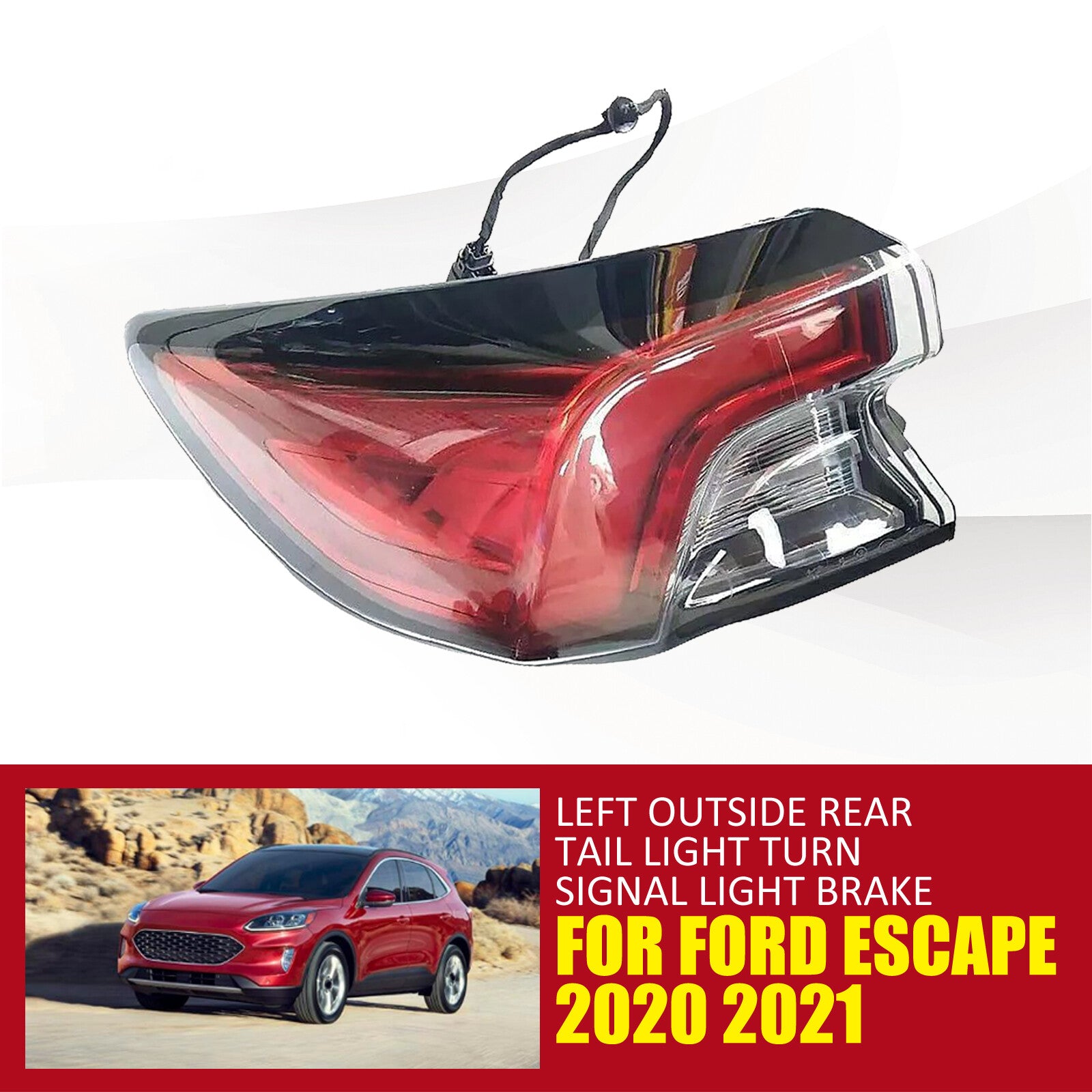 Left Outside Rear Tail Light Turn Signal Light Brake for Ford Escape 2020-2021