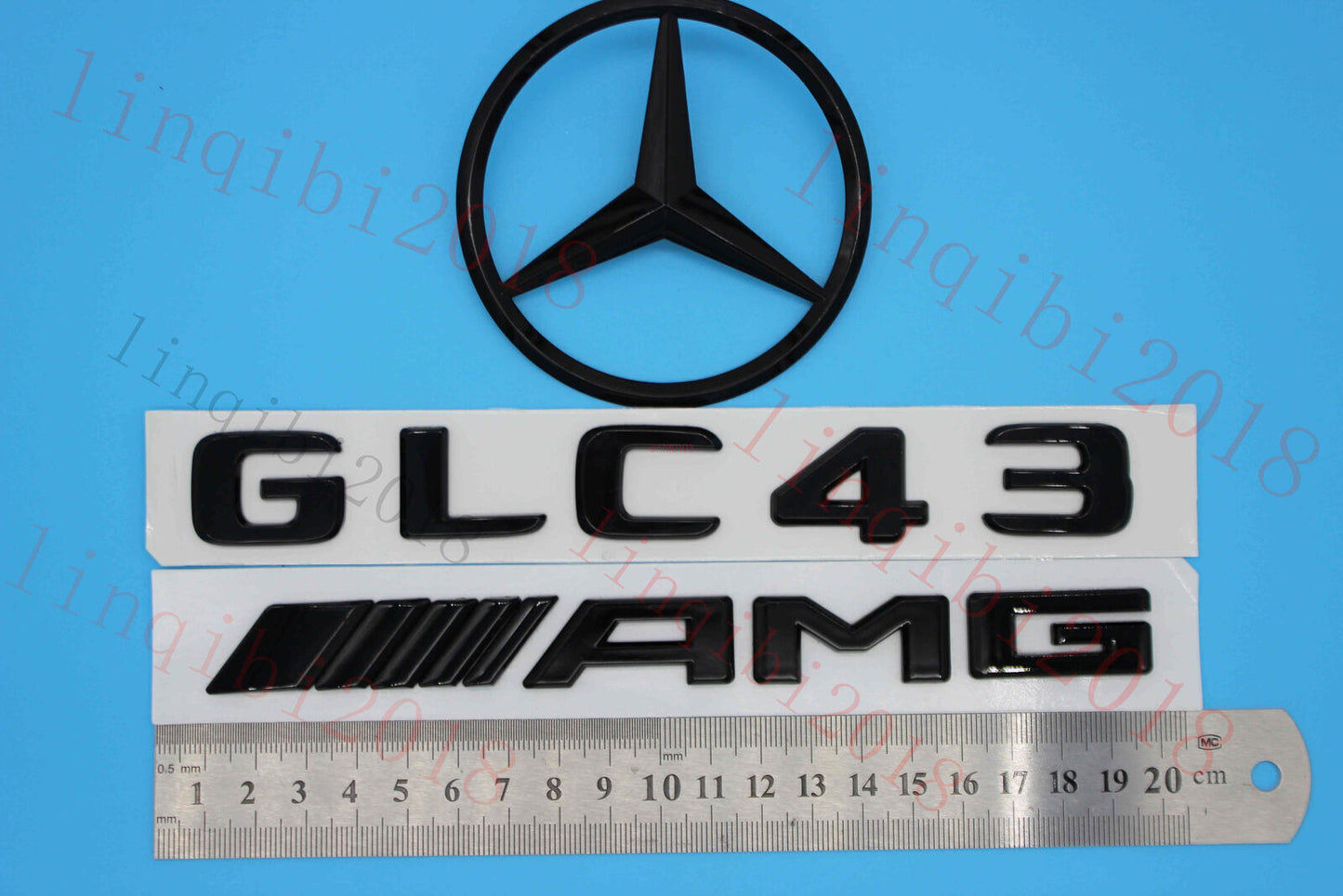 1Set GLC43 AMG Trunk Logo Sticker Decal Emblem Badge Package For W253