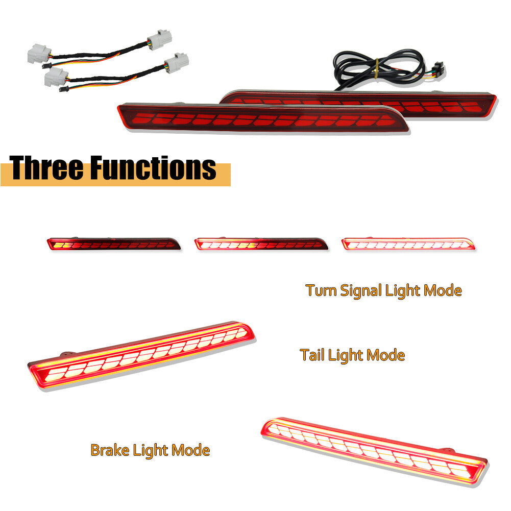 LED rear bumper brake and turn signal taillights for 2021-2023 for Toyota for Sienna