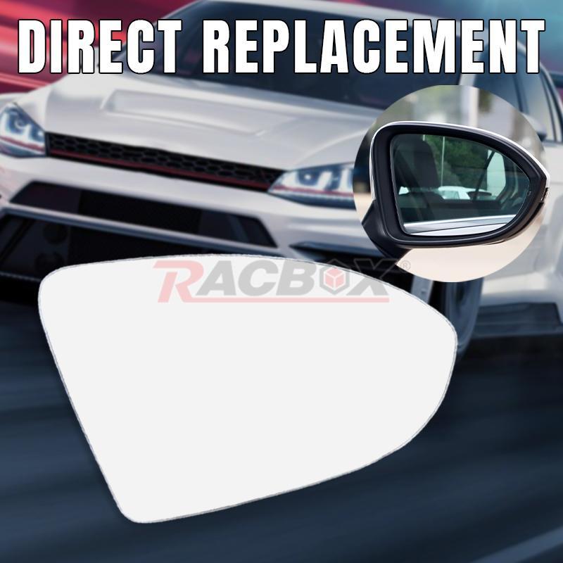 Mirror Glass Heated With Black Plate Passenger Right Side for 13-18 for VW for Golf MK7