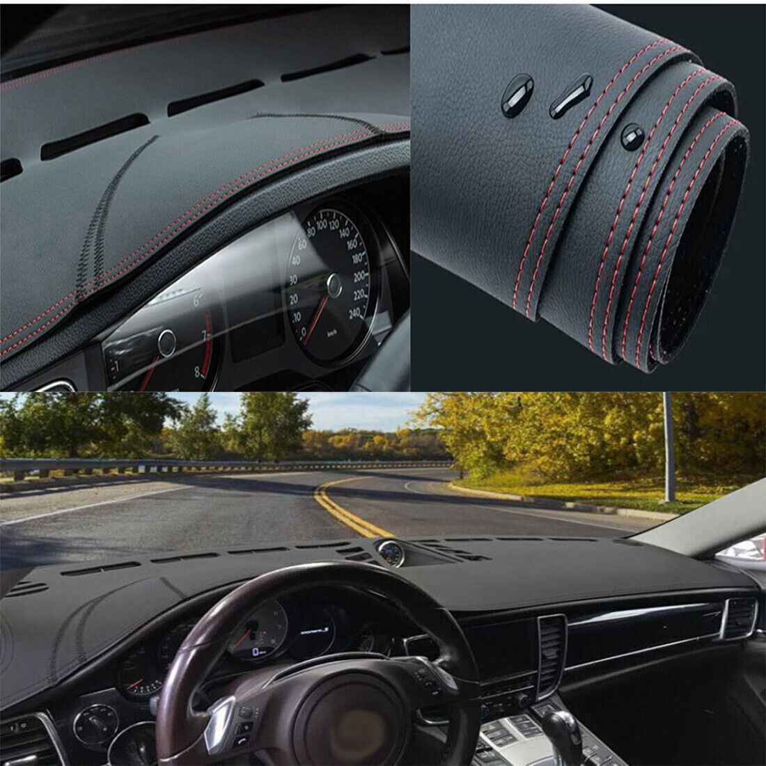 for Porsche Macan 2015-23 PU Leather Dashboard Dash Mat Non-slip DashMat Sun Pad