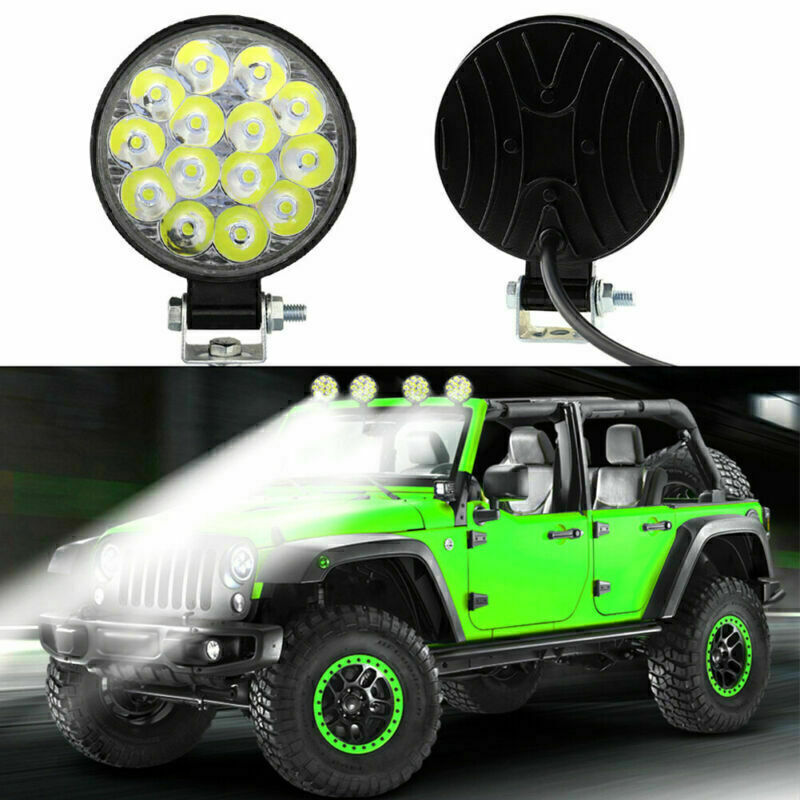 4PCS Round LED Work Light SPOT Lights For Truck Off Road Tractor ATV 12V 24V 42W