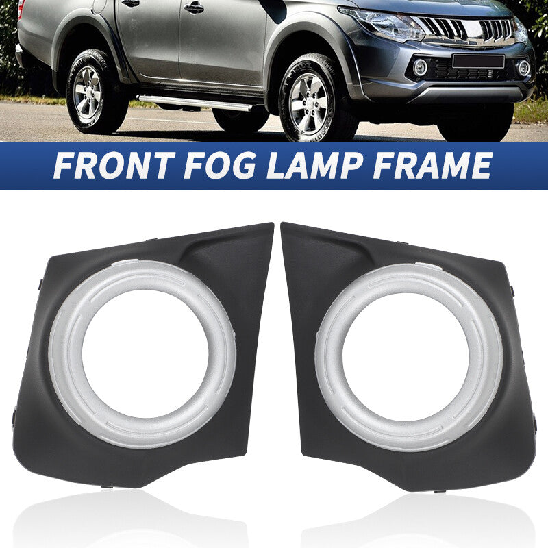 2X LeftRight Front Fog Lamp Light Cover Bezel for Mitsubishi L200 Triton MQ MR