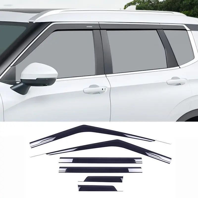 for Mitsubishi Outlander 2022-24 BlackSilver Window Visor Sun Shade Rain Guard