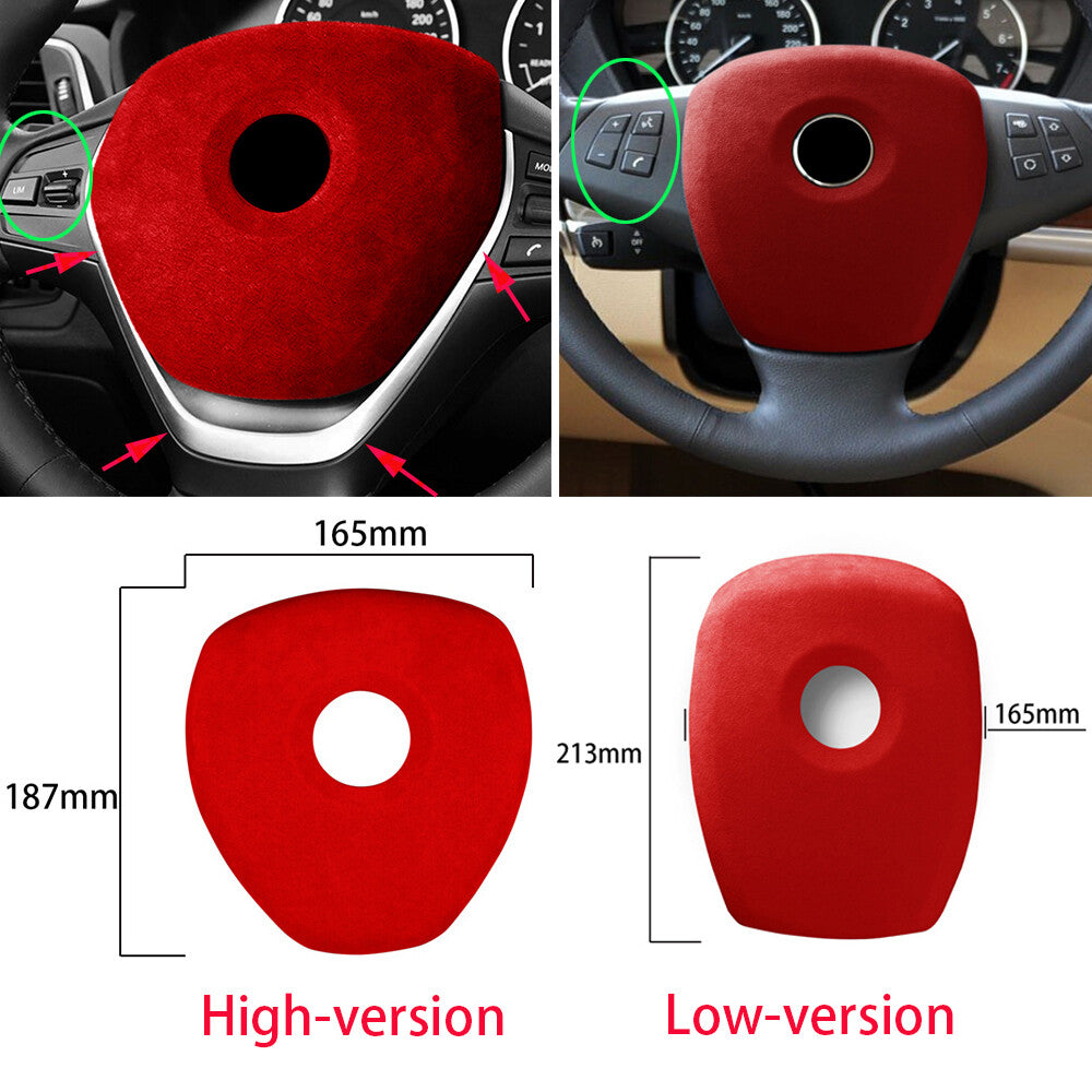 for BMW X5 E70 X6 E71 2008-13 Suede Yellow Steering Wheel Center Panel Trim High