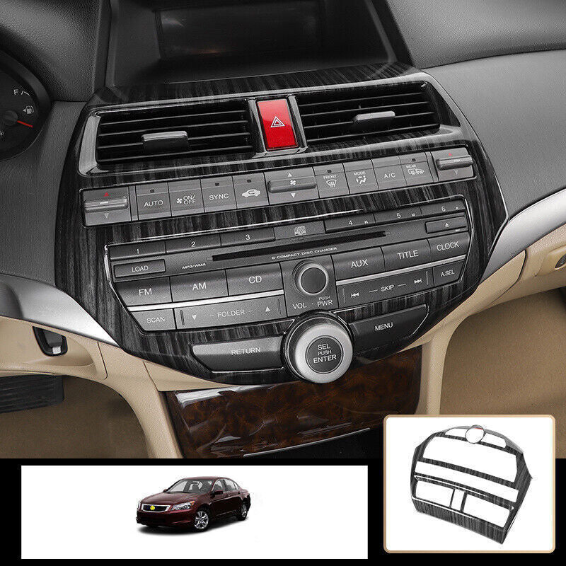for Honda Accord Crosstour 2008-2012 Black Wood Grain Console Dash Button Frame