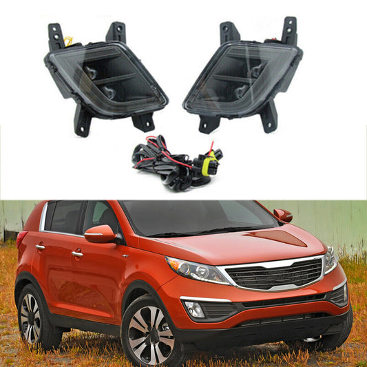 For 2011-2015 for Kia Sportage 1 Pair LED Front Daytime Running Lights DRL Fog Lamps