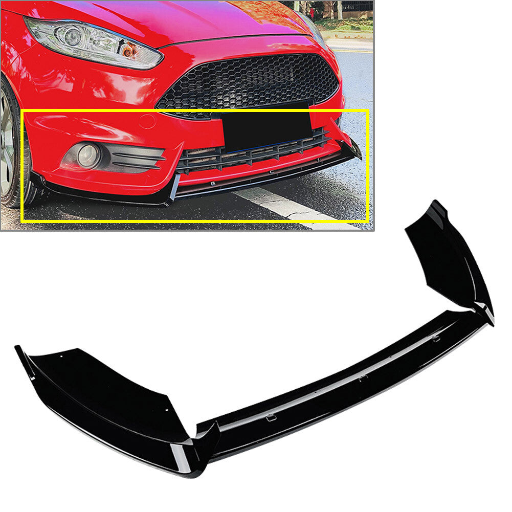 Front Bumper Lip Spoiler Splitter Black for Ford Fiesta ST MK6 B-Max 2012-2017