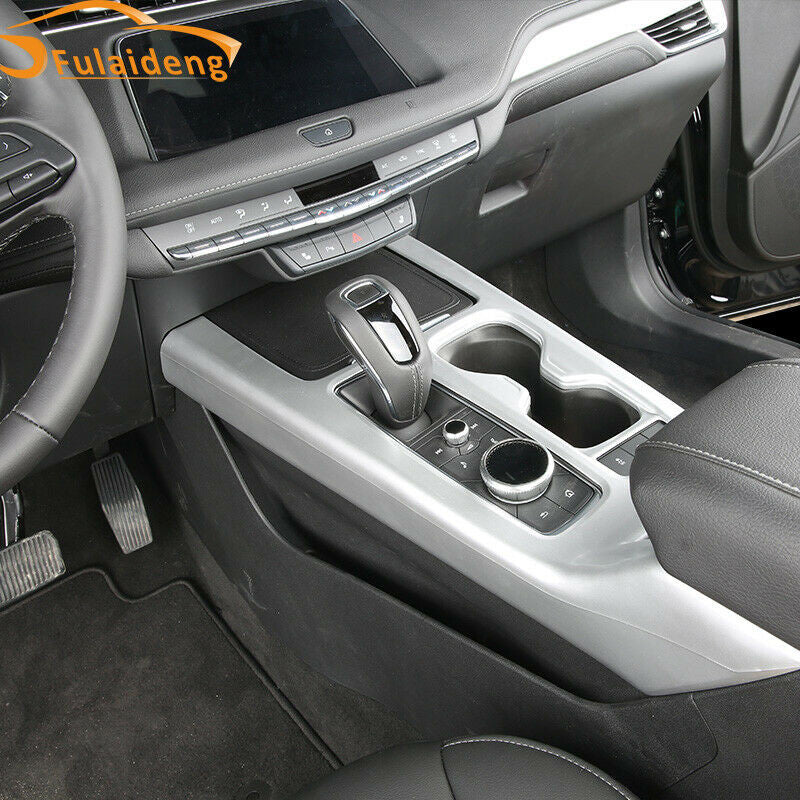 for Cadillac XT4 2019-2023 Matte Silver Inner Gear Box Shift Panel Cover Trim