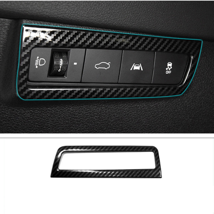 for Hyundai Sonata 2020-2023 Carbon Style Car Headlight Switch Button Cover Trim